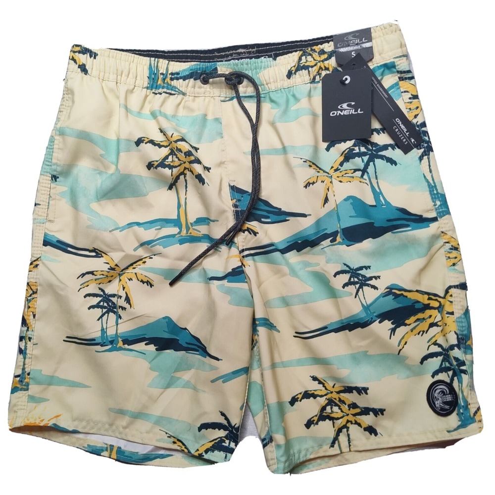 O'NEILL CRUZERS Men Small Tropical Cabana 8" Volley‎ Board Shorts NEW